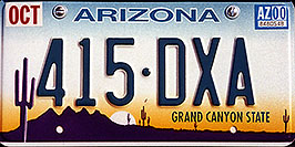 /images/133/1999-04-plates-arizona.jpg - #00300: Arizona - cool license plates … from all around -- Arizona
