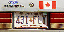 /images/133/1999-04-plates-ontario-tempo.jpg - #00307: Ontario, Canada - cool license plates … from all around -- Ontario.Canada