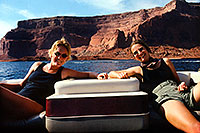 /images/133/1999-09-lake-powell-seva2.jpg - #00406: Sandra and Eva at Lake Powell … Sept 1999 -- Lake Powell, Utah
