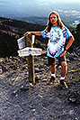 /images/133/2000-07-humphreys-saddle-sign-v.jpg - #00503: at the saddle … hiking from Snowbowl to Humphreys Peak … July 2000 -- Humphreys Peak, Snowbowl, Arizona