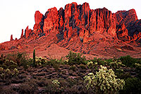 /images/133/2000-09-supersti-classic.jpg - #00684: Superstition Mountains near sunset … Sept 2000 -- Superstitions, Arizona