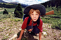 /images/133/2001-07-leadville-kyle4.jpg - #00827: Kyle … hiking to 12,500ft … July 2001 -- Chalk Mountain, Leadville, Colorado