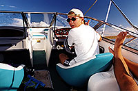 /images/133/2001-07-powell-martin-boat.jpg - #00844: Martin at Lake Powell … July 2001 -- Lake Powell, Utah