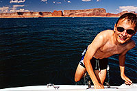 /images/133/2001-07-powell-martin-up.jpg - #00845: Martin at Lake Powell … July 2001 -- Lake Powell, Utah
