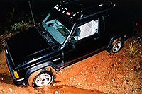 /images/133/2002-08-jeep-no-trail.jpg - 01054: so maybe cross country in the rain at night was a bad idea? … August 2002 -- Bumble Bee, Arizona