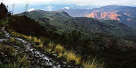 /images/133/2003-03-reavis-rain3-pano.jpg - #01155: wet Reavis Ranch Trail in Superstition Mountains … March 2003 -- Superstitions, Arizona