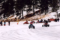 /images/133/2004-04-rainbow-falls-quads.jpg - #01466: Racing ATVs on ice … Rainbow Falls … April 2004 -- Woodland Park, Colorado