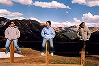 /images/133/2004-06-indep-3-poles.jpg - #01520: Aneta, Ewka and Ola at top of Independence Pass … June 2004 -- Independence Pass, Colorado