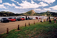 /images/133/2004-07-estes-transams7.jpg - #01656: black, red and white Pontiac TransAm cars at Estes Lake … July 2004 -- Estes Park, Colorado