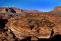 /images/133/2004-07-grand-plateau1.jpg - #01689: my shadow and people at Plateau Point overlooking Colorado River … July 2004 -- Bright Angel Plateau Point, Grand Canyon, Arizona