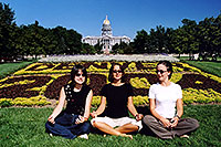 /images/133/2004-08-denver-flowers-oksa.jpg - #01833: Oksana, Ola & Ewka in front of Denver Flowers, Parliament Building in the background … August 2004 -- Denver Flowers, Denver, Colorado