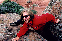 /images/133/2004-08-kencaryl-aneta-clim.jpg - #01894: Aneta climbing up in Ken Caryl … August 2004 -- Ken Caryl, Colorado