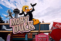 /images/133/2004-08-sixflags-moby-duck.jpg - #01975: Moby Duck at Six Flags in Denver … Daffy Duck … August 2004 -- Six Flags, Denver, Colorado