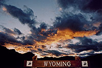 /images/133/2004-08-wyo-night-sign.jpg - #02017: sunset over Wind River Canyon … August 2004 -- Wind River Canyon, Wyoming