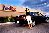 /images/133/2004-09-car-ola3.jpg - #02103: Ola with her black Toyota Camry by Fedex in Englewood … Sept 2004 -- Englewood, Colorado