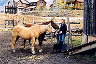 /images/133/2004-10-crested-horses-girl.jpg - #02292: Fantasy Ranch … Oct 2004 -- Mount Crested Butte, Crested Butte, Colorado