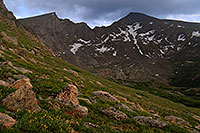 /images/133/2007-07-08-biers-scenic01.jpg - #04189: The Sawtooth (13,780 ft, left) and Mt Bierstadt (14,060 ft, right) … July 2007 -- The Sawtooth, Mt Bierstadt, Colorado