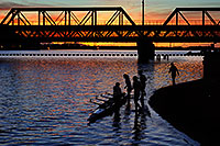 /images/133/2008-11-11-tempe-sculling-45759.jpg - #06018: Scullers at sunset on North Bank Boat Beach at Tempe Town Lake … November 2008 -- Tempe Town Lake, Tempe, Arizona