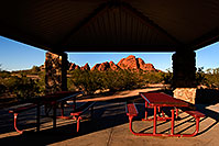 /images/133/2008-12-05-papago-view-59873.jpg - #06342: Picnic tables in a Ramada at Papago Park - Eliot Ramada Trail … December 2008 -- Papago Park, Phoenix, Arizona