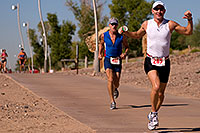 /images/133/2009-10-25-soma-run-119924.jpg - #07693: 03:48:46 #285 leading #407 running at Soma Triathlon … October 25, 2009 -- Tempe Town Lake, Tempe, Arizona