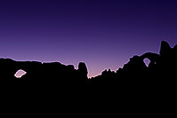 /images/133/2010-09-09-arches-turret-32017.jpg - #08609: Night Silhouettes of South Window (left) and Turret Arch (right) in Arches National Park … September 2010 -- Turret Arch, Arches Park, Utah