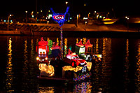 /images/133/2010-12-11-tempe-aps-lights-46584.jpg - 08970: Cars Boat #16 at APS Fantasy of Lights Boat Parade … December 2010 -- Tempe Town Lake, Tempe, Arizona
