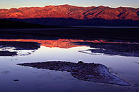 /images/133/2011-06-21-dv-badwater-sunrise-77852.jpg - #09313: Badwater morning mountain reflection in Death Valley … June 2011 -- Badwater, Death Valley, California