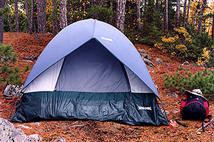 my tent at Anima Nipissing lake 