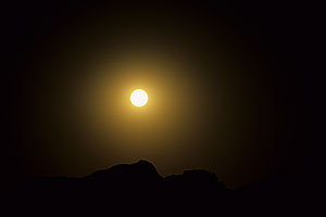 moon over Superstition Mountains