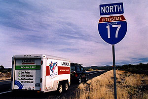 along I-17 â€¦ when the trailer was too heavy for my jeep â€¦ moving Phoenix - Denver