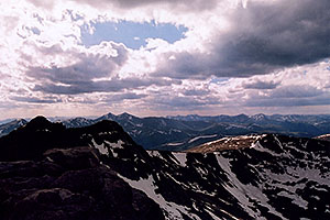 view from summit of Mt Evans