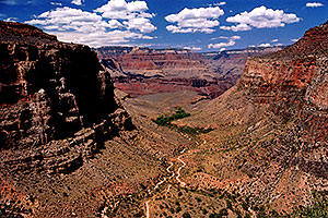 view of Bright Angel Trail leading to Plateau point