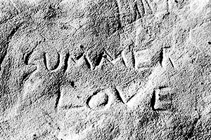 Summer Love rock engraving ... somewhere along I-70 from Utah to Colorado