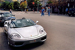 Silver Ferrari 360 Spider in Aspen - 3.6L V8, 400 hp, 0-60 mph in 4.5 sec