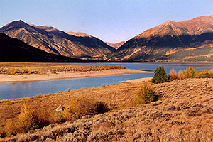 view of Twin Lakes towards Independence Pass