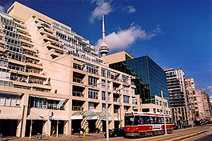streetcar along Lakeshore Avenue in Toronto
