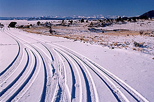 snowy side-road heading towards Hartsel from Wilkerson Pass