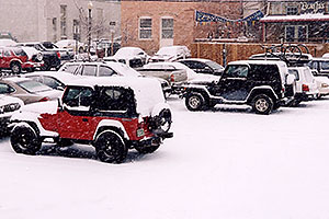 red and black Jeep Wranglers … images of Idaho Springs