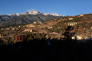 view of Pikes Peak from Rampart Range Road 