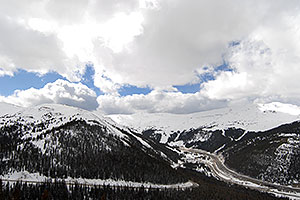 view of I-70 and Eisenhower Tunnel from Loveland Pass
