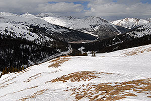 view of I-70 from east face of Loveland Pass