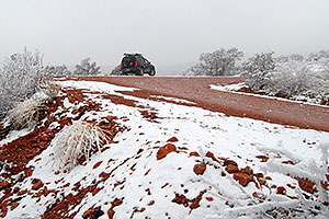 Xterra along snowy Rampart Range Road