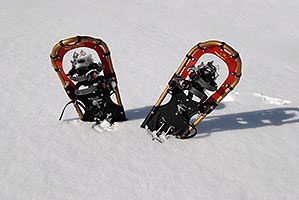 snowshoes in the backcountry of Loveland Pass