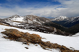 view from above Independence Pass with La Plata Peak at 14,336 ft on the right