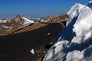 images of road of Mt Evans at 13,500 ft 