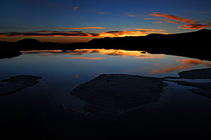 sunset at Independence Pass lake
