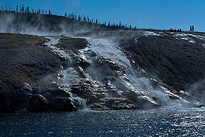 Excelsior Geyser Crater spring water flowing into Firehole River