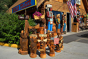 Carved Bears, Moose and Indians in Jackson