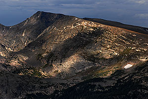 View of Mt Ida (12,880 ft, right) with Gorge Lakes below