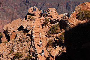 People at Ooh-Aah Point along South Kaibab Trail in Grand Canyon